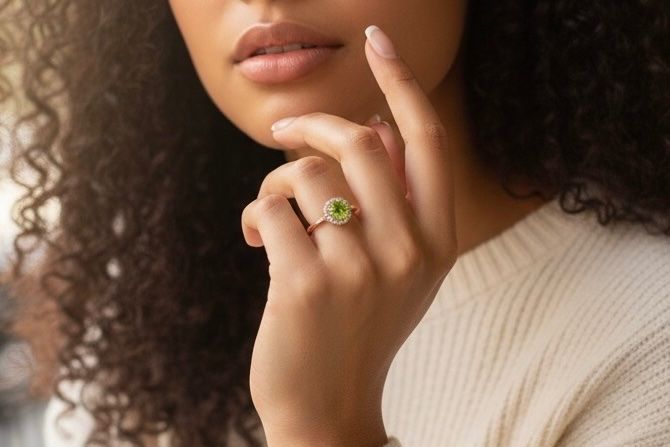 Anelli: KURZ, Peridot - Saphir - Diamant - Ring – Usato da Zuzwil SG venduto da artimmo 1
