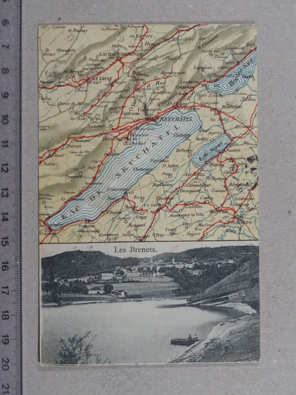 Cartoline postali: Les Brenets, Lac de Neuchâtel, 1906 – Usato da Lenzburg venduto da fh1