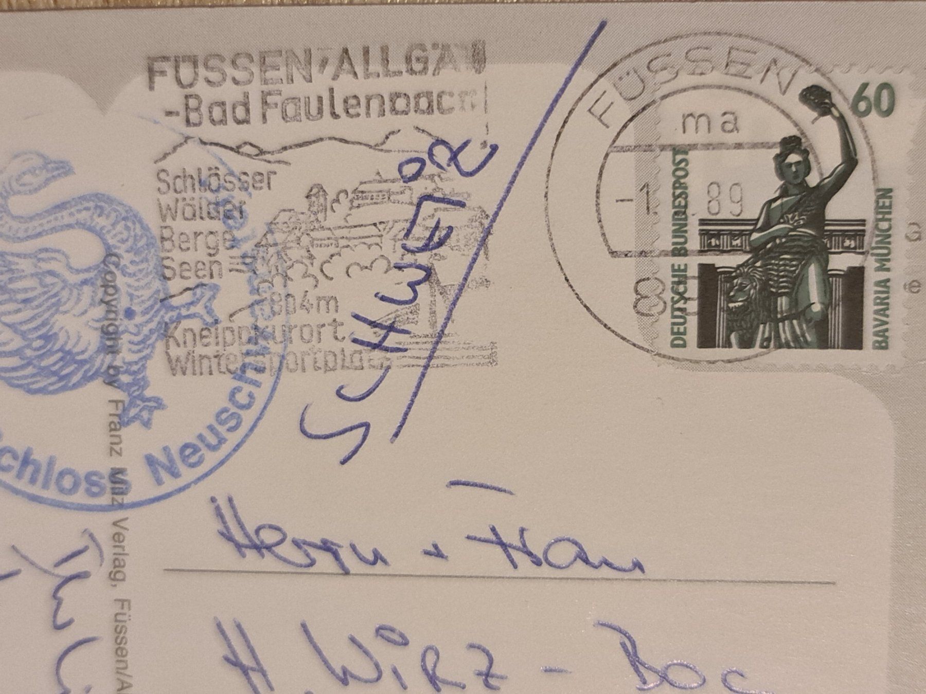 Cartoline postali: Ansichtskarte Schloss Neuschwanstein – Usato da Dintikon venduto da Vexi 1
