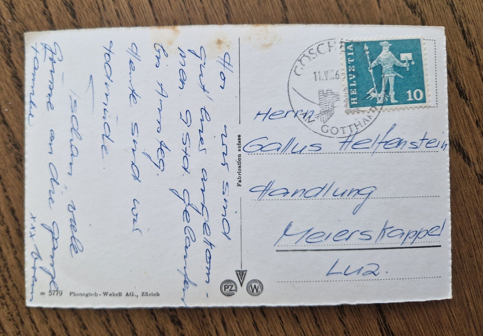 Cartoline postali: Vierbildkarte, Goeschenen 1963 – Usato da Ebikon venduto da Donar50 1