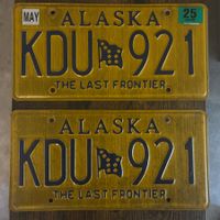 🇺🇸 2x Paar U.S. Autoschild, Alaska KDU 921 - ORIGINAL