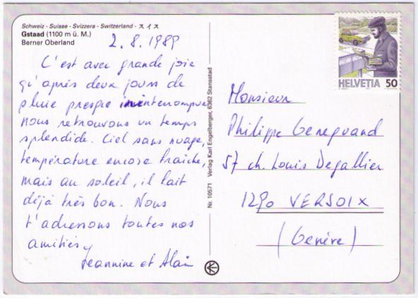 Cartoline postali: Gstaad - Dorfstrasse mit Hotel Palace – Usato da Binningen venduto da Mountainrider 1