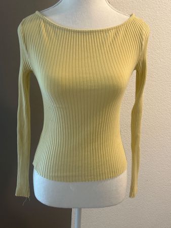 Rippstrick Pullover Damen gelb von Amisu Gr. XS