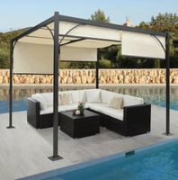 + Pergola Granada, Garten Pavillon, stabiles 6cm-Alu-Gestell