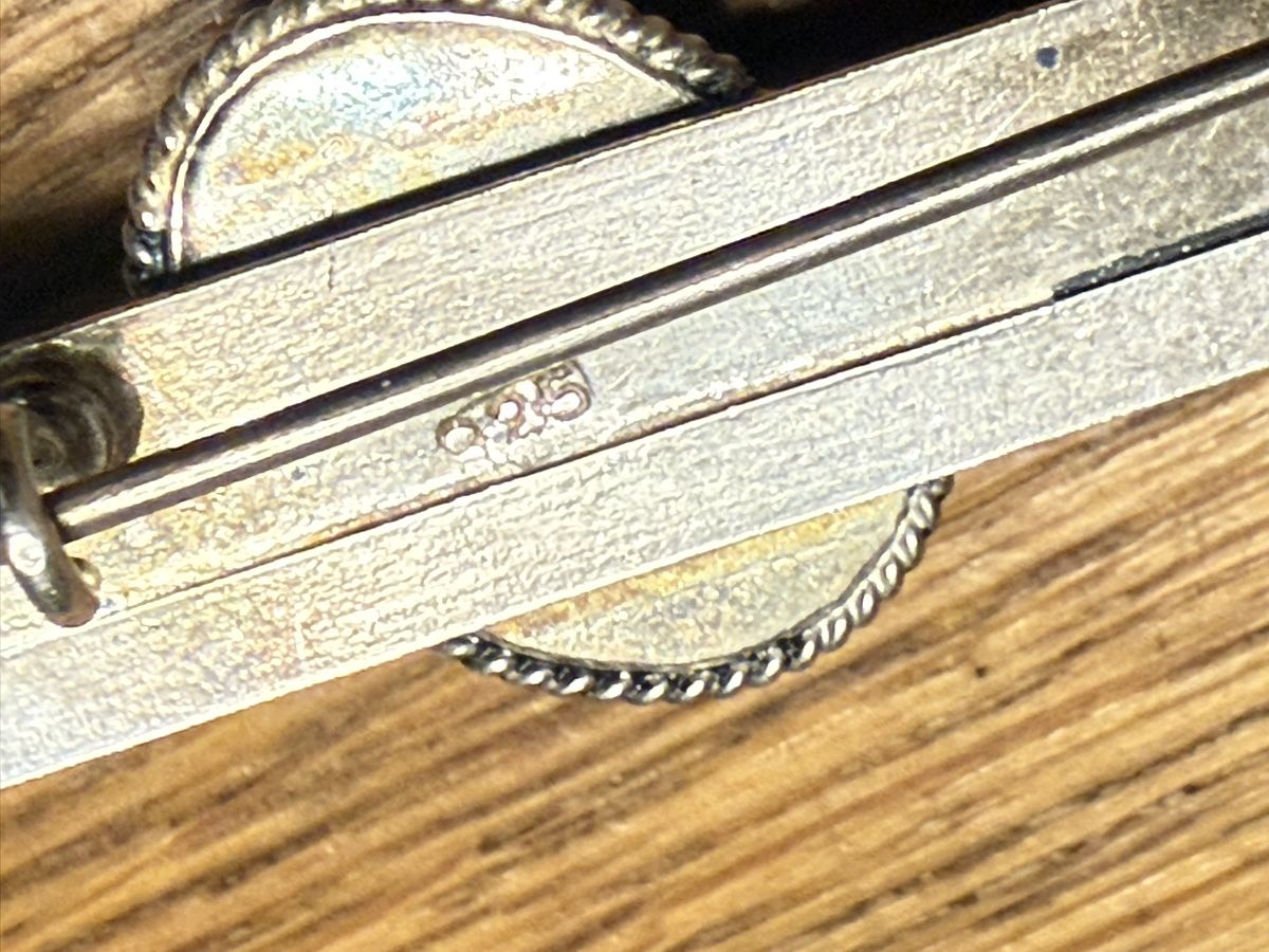 Broches & Aiguilles: Brosche Silber 925 mit Türkis Oval antik – D'occasion à Goldach par Messerguru 6