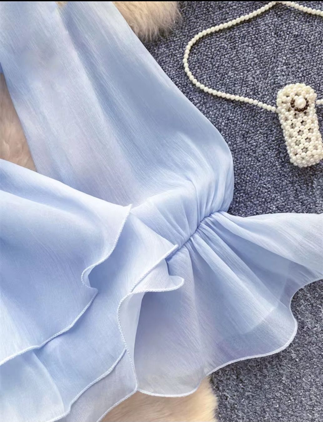 Vestiti: robe courte bleue à volants NEUVE - Taille unique – Nuovo e nell'imballaggio originale da Genève venduto da Saleena 2