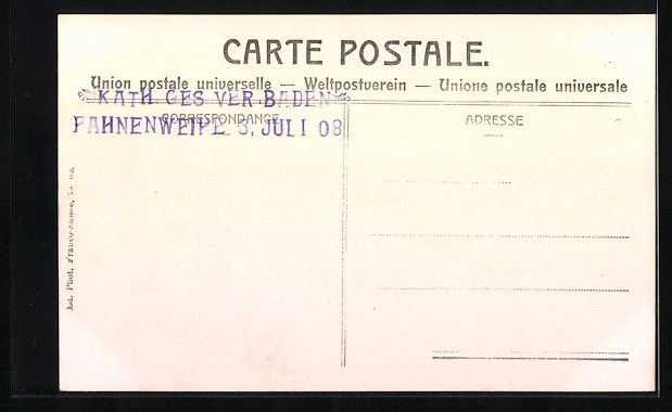 Cartoline postali: Baden, Totalansicht mit Uferstrasse aus  – Usato da Berlin venduto da bartko-reher 1