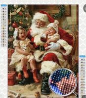 Kit Diamond painting Père Noël et enfants neuf/Diamond Paint