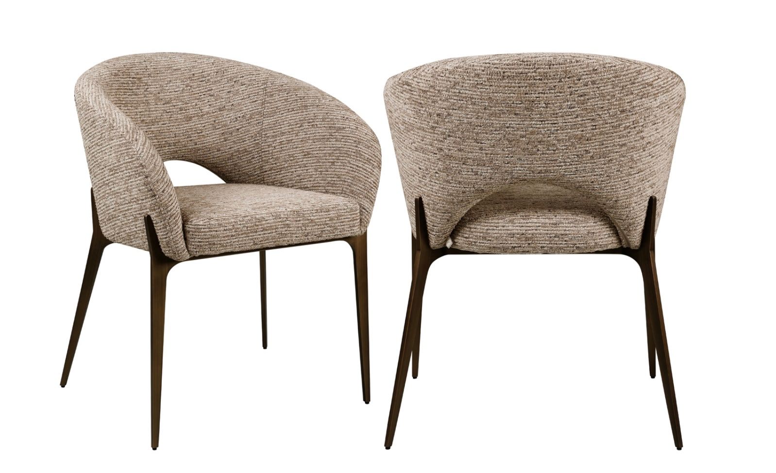 Sedie: RICHMOND INTERIORS Dining chair Kenzi mocca linear fire reta – Nuovo e nell'imballaggio originale da Ruswil venduto da Miami-2026 1