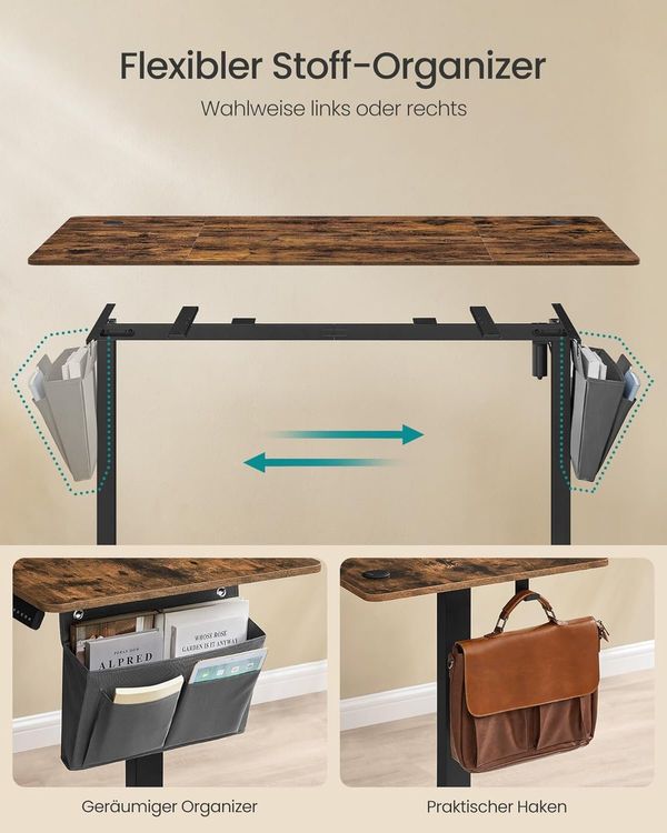 Elektrisch Höhenverstellbarer Schreibtisch FANTOM 160x70cm 5