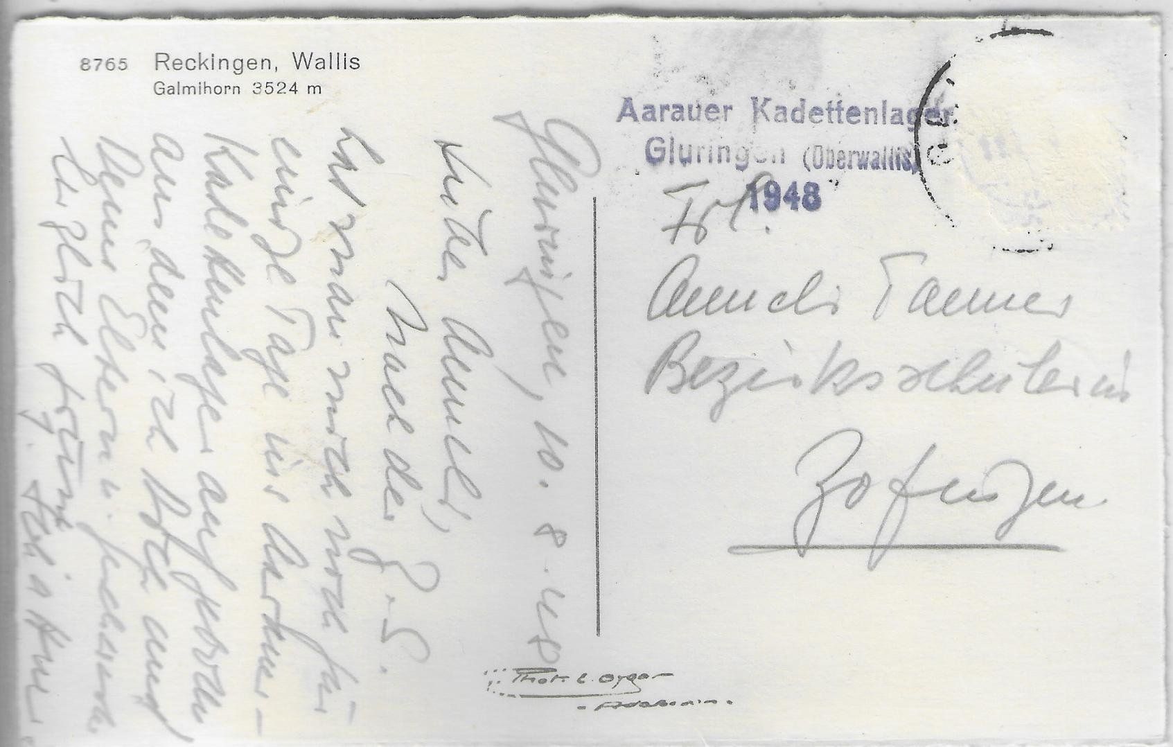 Ansichtskarten: Reckingen - Totalansicht - Photo: E. Gyger – Gebraucht aus Ettingen von Kartenplanet 1