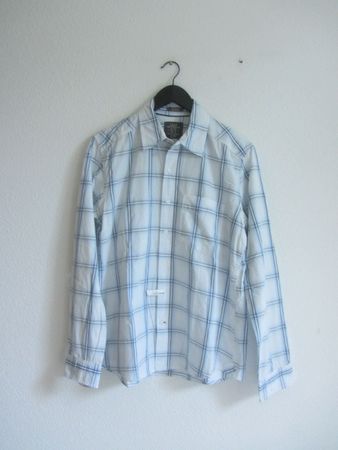 LOGG - Langarm Hemd weiss-blau kariert M