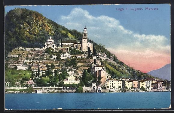 Cartoline postali: Morcote /Lago di Lugano, Panorama mit Ki – Usato da Berlin venduto da bartko-reher