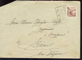 Enveloppe avec oblitération Stansstad St.E.B. 21.09.1941