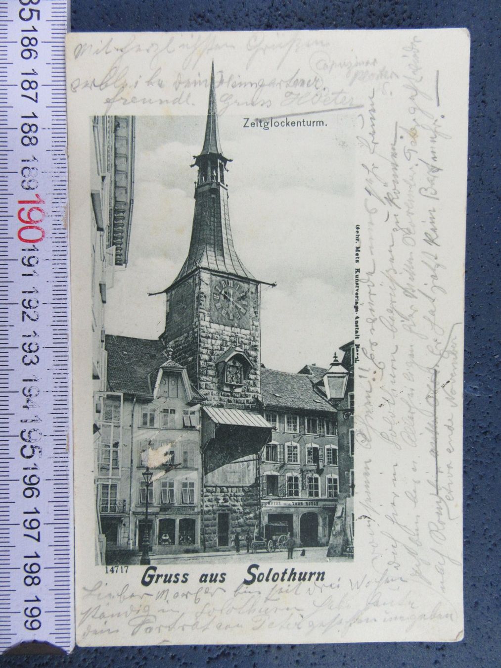 Ansichtskarten: SOLOTHURN 1901 ZEITGLOCKENTURM BELEBT AK SO – Gebraucht aus Ettingen von Hausi4711