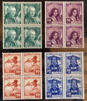 PJ 1938 Viererblock postfrisch (**), SBK 40 Fr.