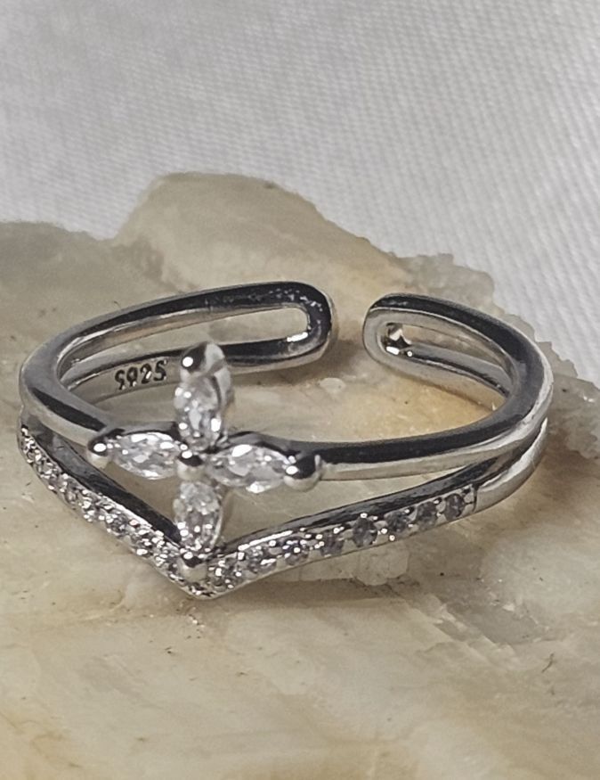 Ringe: Offener Ring mit Zirkonia, 925 versilbert – Neu (gemäss Beschreibung) aus Grenchen von maretop 3
