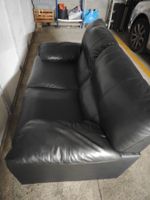 Sofa Leder schwarz 2-Sitzer