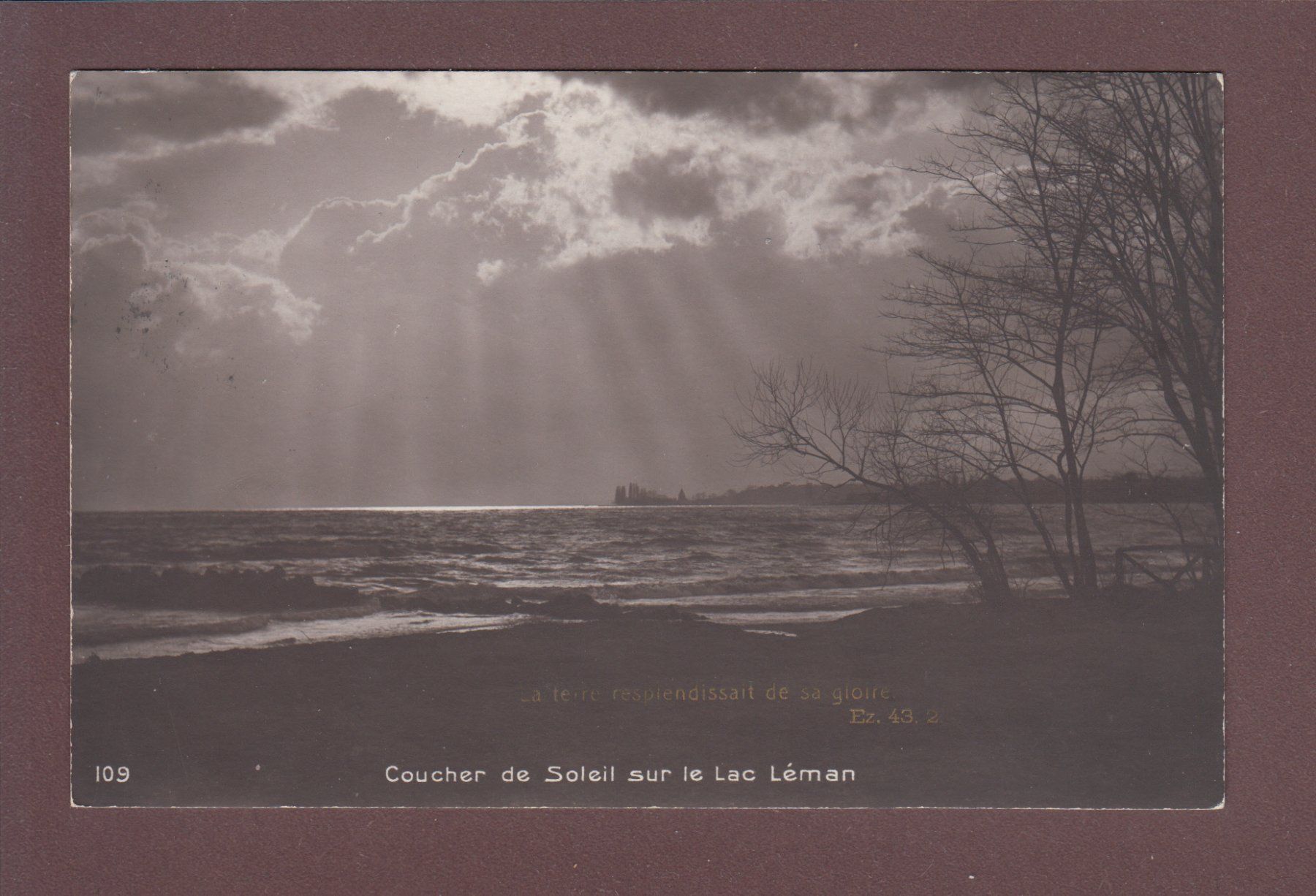 Cartoline postali: LAC LEMAN - Coucher de soleil - 1913 – Usato da Pully venduto da nicecards