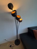 Stehlampe schwarz gold mit fünf Leuchten gebraucht