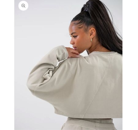 Meek&Hon Cropped Sweatshirt Beige Gr. M/L Vanilla Baumwolle