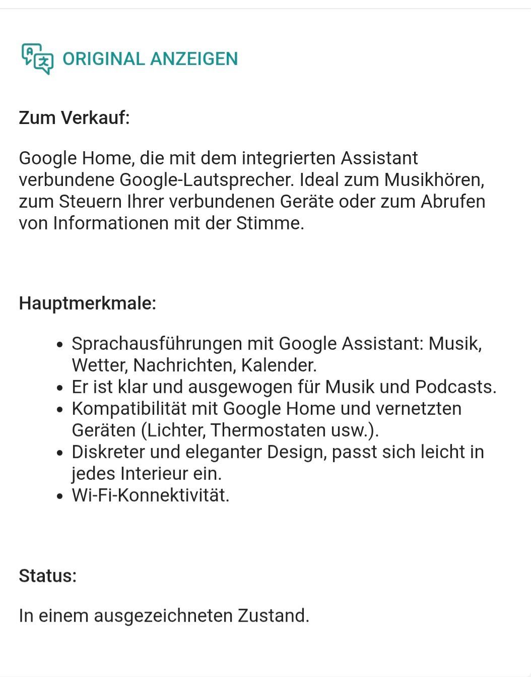 Google Casse acustiche: Google home smart speaker – Usato da Uster venduto da 52xxx 1