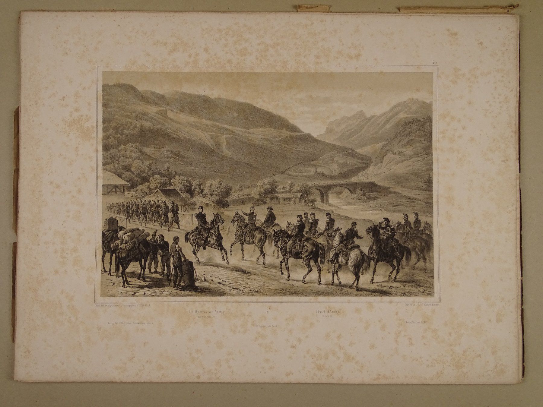 Stiche: TRUPPENZUSAMMENZUG 1861, 16 LITHOGRAPHIEN – Gebraucht aus Grüningen von Kartensammler 3