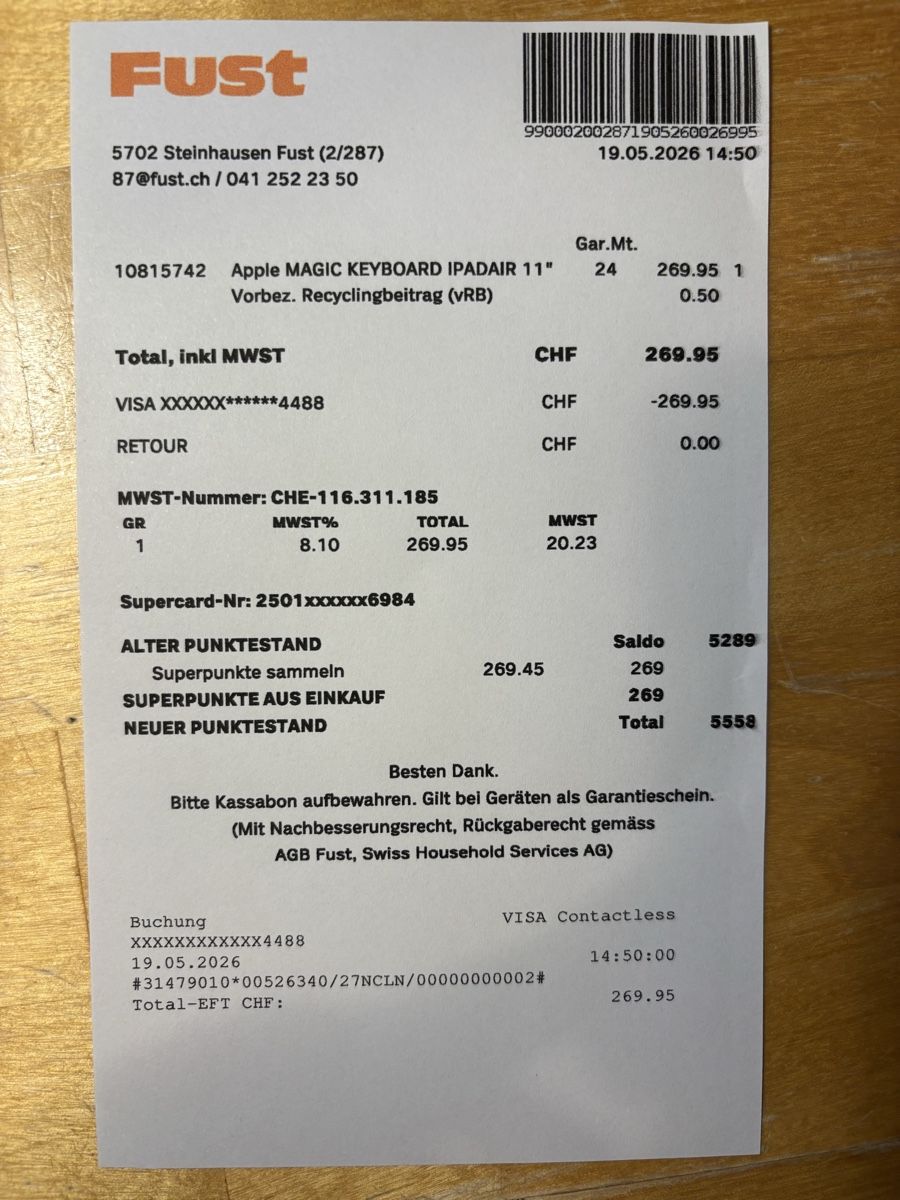 Apple Tastaturen: Magic Keyboard iPadAir11" Neu – Neu (gemäss Beschreibung) aus Muri AG von KatrinBianchi 3