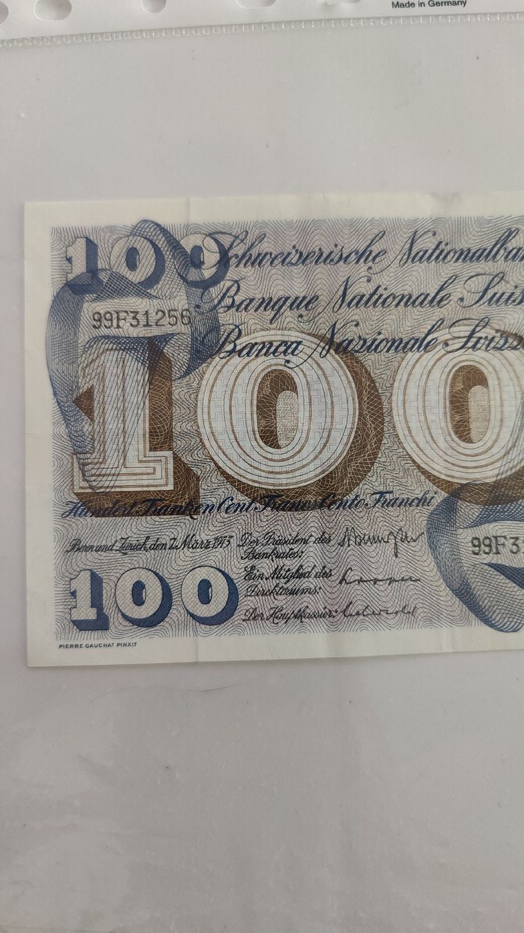 Banconote: 100 Franken 1973, Banknote Schweiz (LP2) – Usato da Neuenhof venduto da tap_mxt6 3