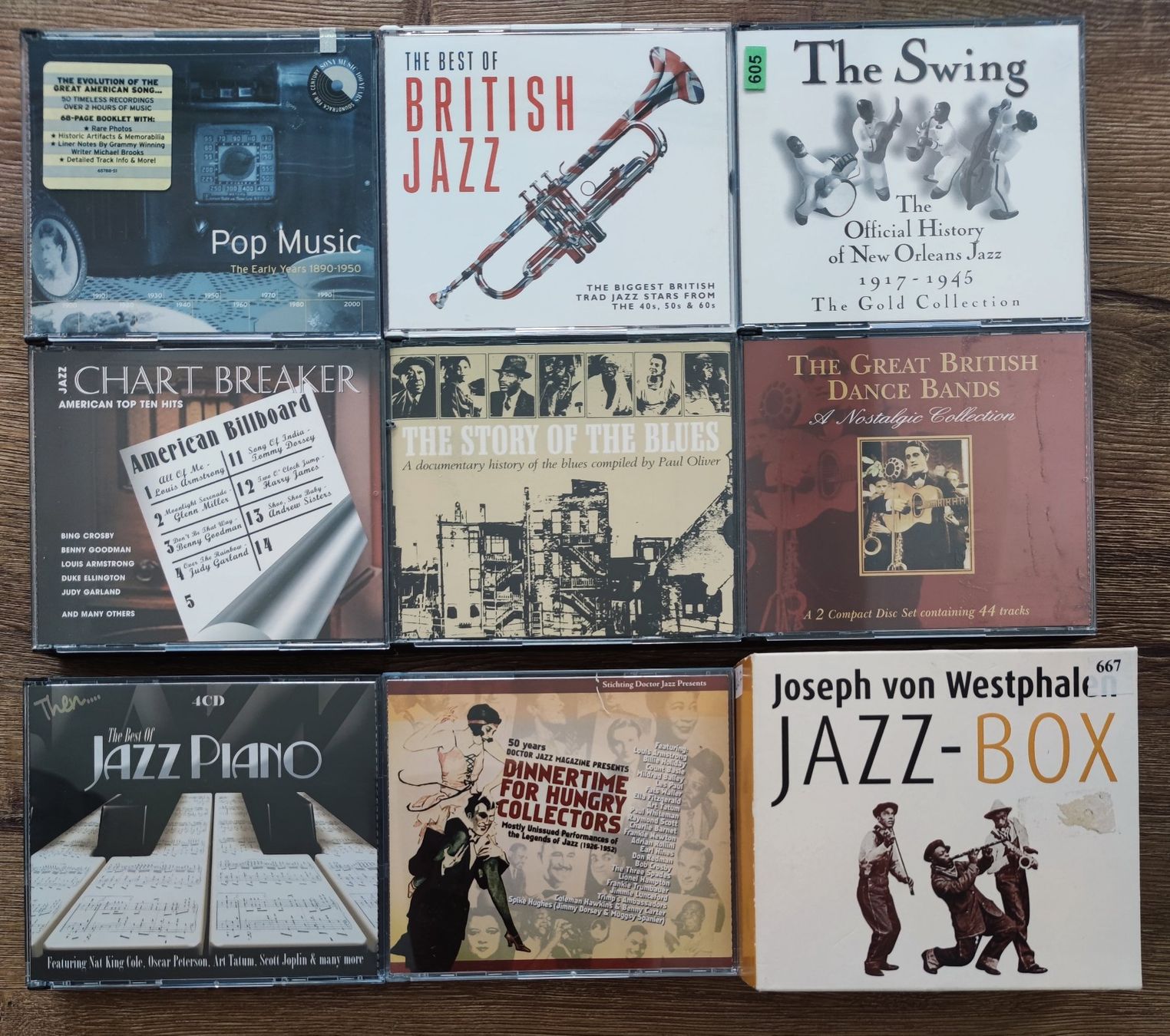 CDs: 9 CD-Boxen mit 27 CDs / Compilations - Swing, Jazz, Blues – Gebraucht aus Fribourg von Elyngwen