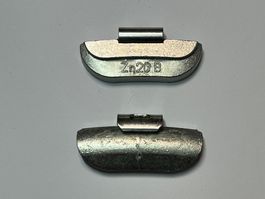 Auswuchtgewichte für Stahlfelgen, Zink, 20g, 25-tlg.
