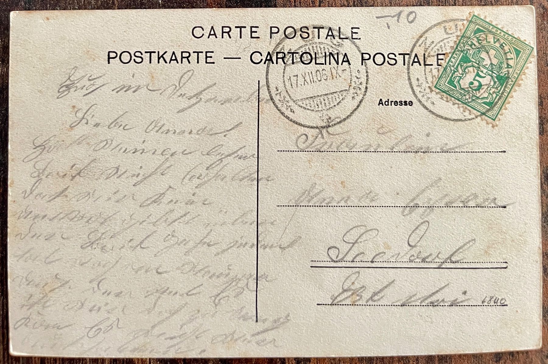 Cartoline postali: ZUG - 1906 – Usato da Lutry venduto da Ediego 1