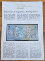 Kuriositäten auf Banknoten Plastiknote als Zahlungsmittel