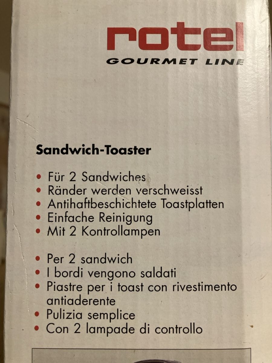 Rotel Elettrodomestici da cucina: Sandwich Toaster Rotel 2er – Nuovo e nell'imballaggio originale da Frenkendorf venduto da silasho 1