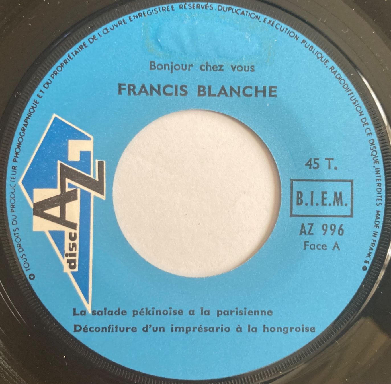 Schallplatten: FRANCIS BLANCHE - RECETTES DE CANULARS TÉLÉPHONIQUES – Gebraucht aus Poliez-Pittet von Newtown-Records 2