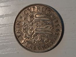 SILBER / 9 Piaster / Zypern / 1938 / Patina!
