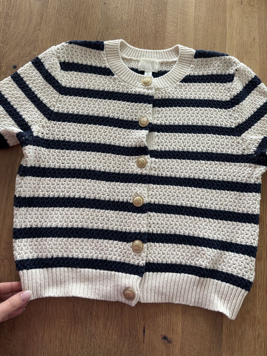 H&M Maglioni & Felpe: H&M Strickjacke, blau/beige Gr. S – Usato da Augst BL venduto da fine-art