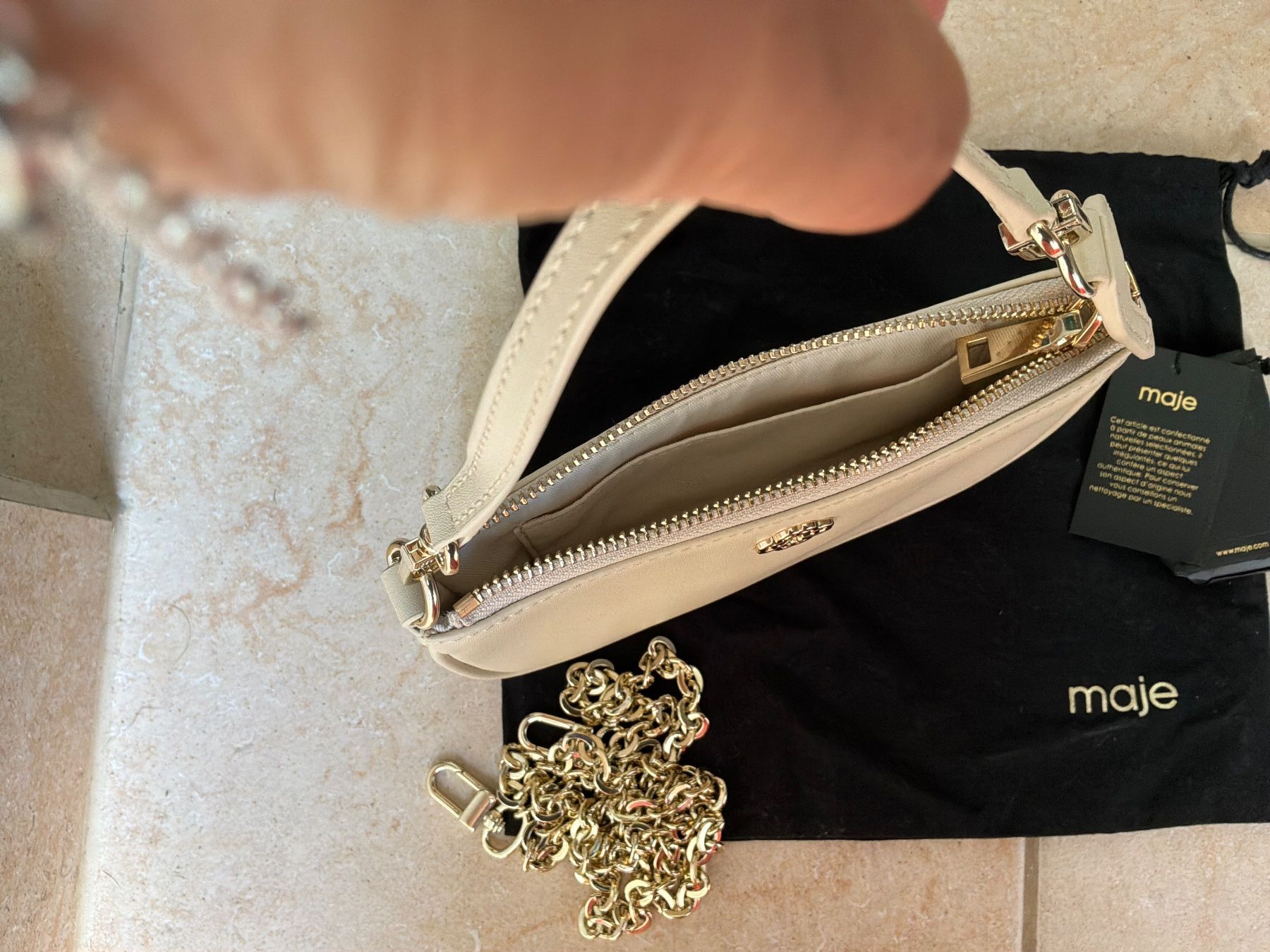 Maje Taschen für Damen: MAJE Hand Pouch in Beige – Neu (gemäss Beschreibung) aus Glattfelden von Danshari 2