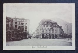AK Kantonalbank CHUR mit Rasierklingenstempel 1918
