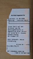 Mitfahrtageskarte Verfall 01.09.2026 1 Tag Geltungsbereich G