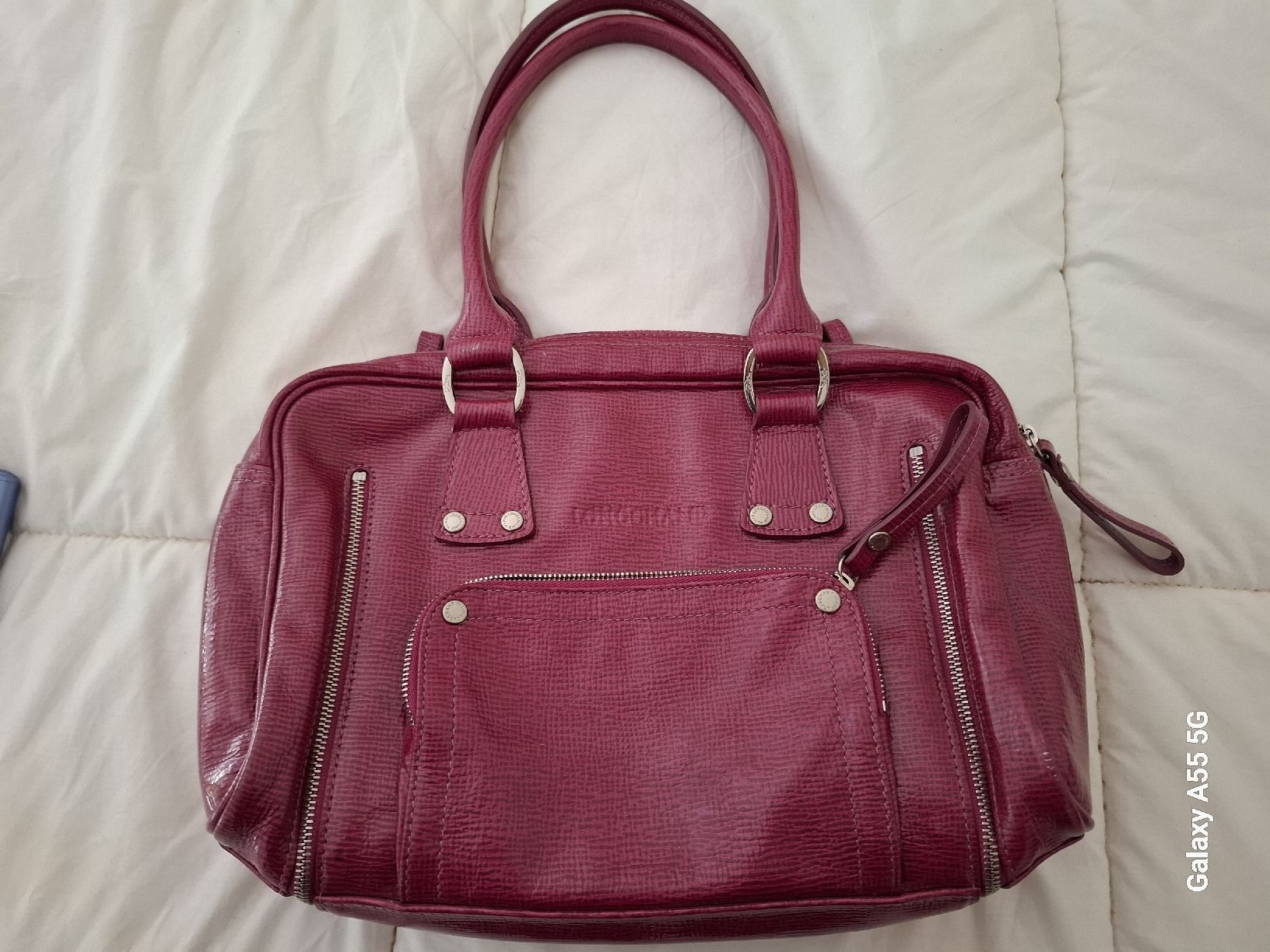 Longchamp Borse da donna: Sac à main Longchamp rose en cuir vernis – Usato da Payerne venduto da wardi11