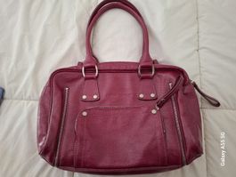 Sac à main Longchamp rose en cuir vernis