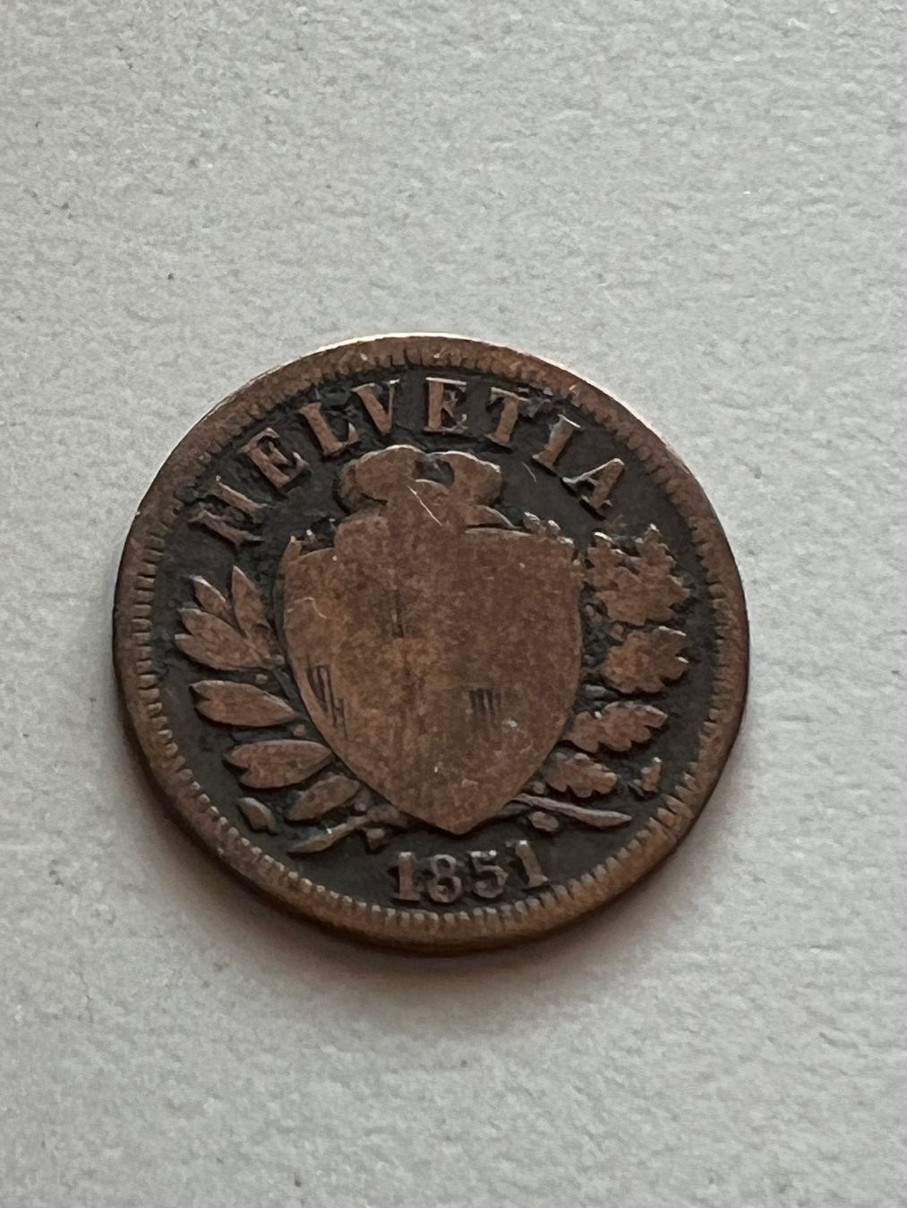 Alle Münzen: 2 Rp. 1851 – Gebraucht aus Schötz von Odpa