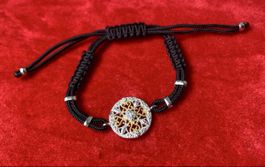 Stoff Armband mit Silber