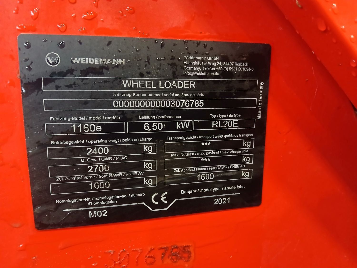 Weidemann Caricatori: Hoflader Weidemann e1160 vollelektrisch – Usato da Wilchingen venduto da farmer6599 4