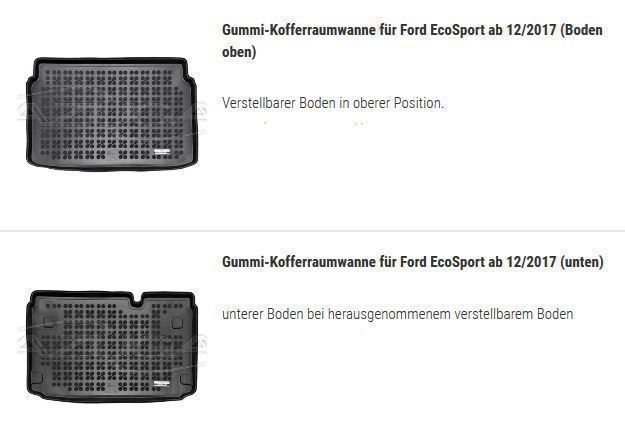 Ford Teppiche / Matten: 3D Kofferraumwanne Ford EcoSport 2018- – Neu (gemäss Beschreibung) aus Rielasingen-Worblingen von Autogummimatten 3