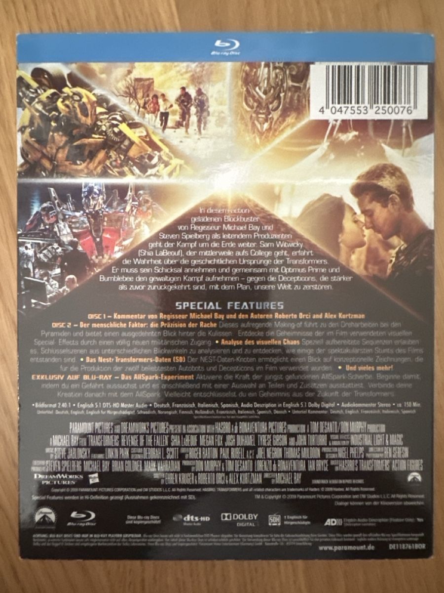Tutti i DVDs: Transformers Die Rache Blu-ray Special Edition 2 Discs – Nuovo (secondo la descrizione) da Hochdorf venduto da Blitzman83 1