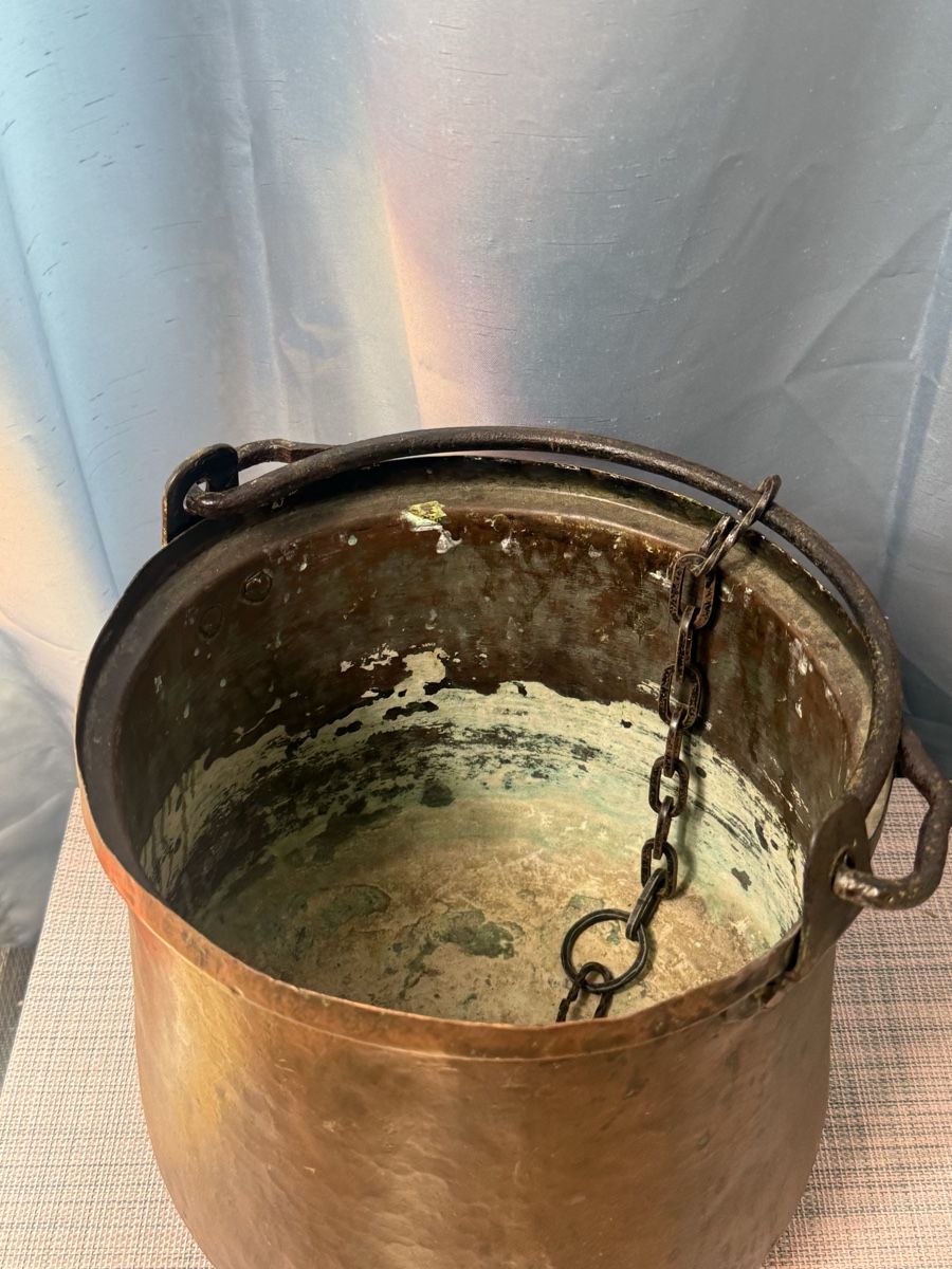 Altro per la casa: Alter Kupferkessel Eimer mit Eisenbügel ca. 25 cm – Usato da Grenchen venduto da swiss.antiques 3