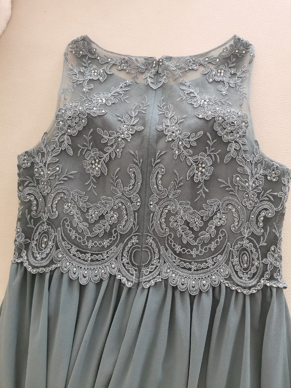 Kleider: Cocktailkleid eukalyptusgrün mit Strasssteinen, Grösse 42 – Neu (gemäss Beschreibung) aus Wittenbach von Nnic 5