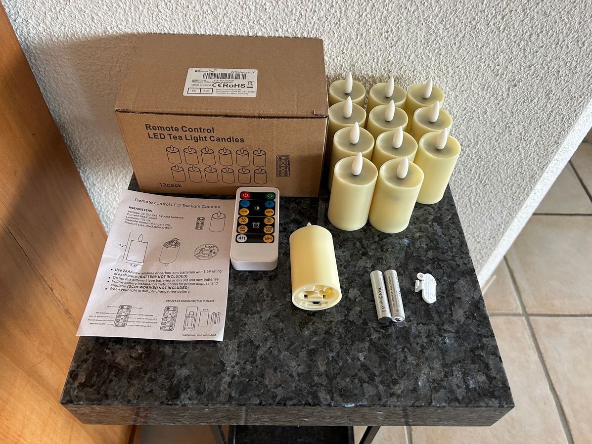 Candele: 12 neue LED Kerze/Teelicht Timer+Fernbedienung AAA-Batterie – Nuovo e nell'imballaggio originale da Beatenberg venduto da buy2you 3